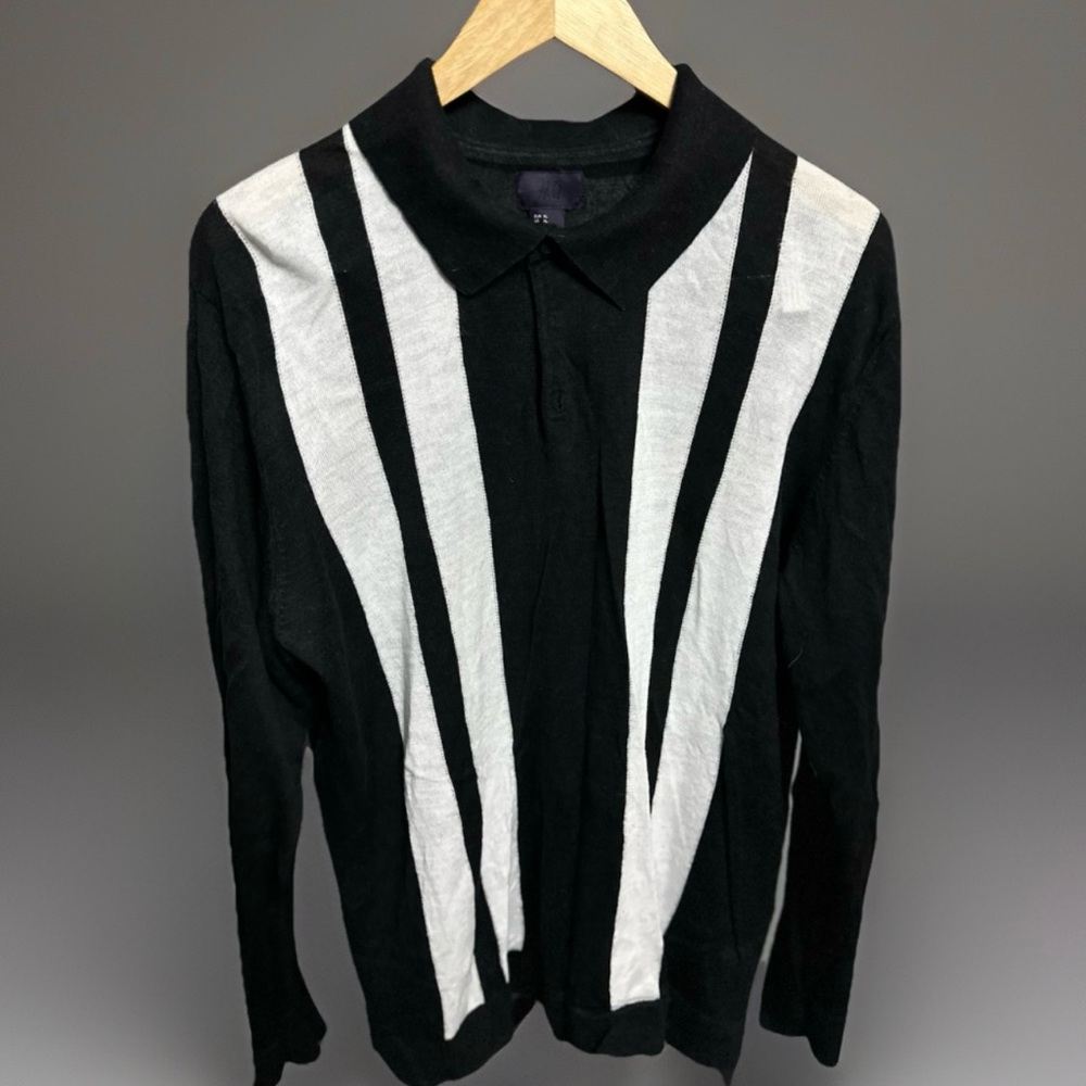 H&M Black and White Men's Polo Shirt